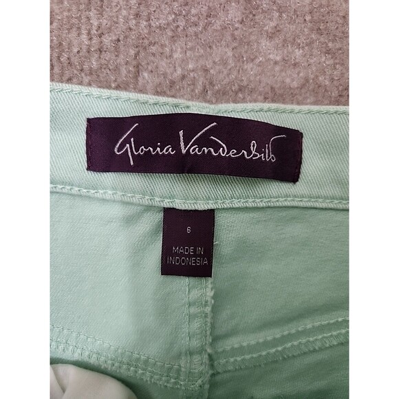 Gloria Vanderbilt Amanda Jeans Womens 6 Light Green Slimming Straight NEW - Picture 7 of 10